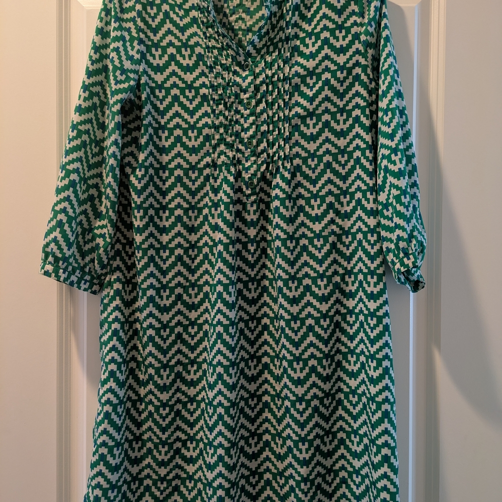 Gap Green, Blue, and White Patterned Dress